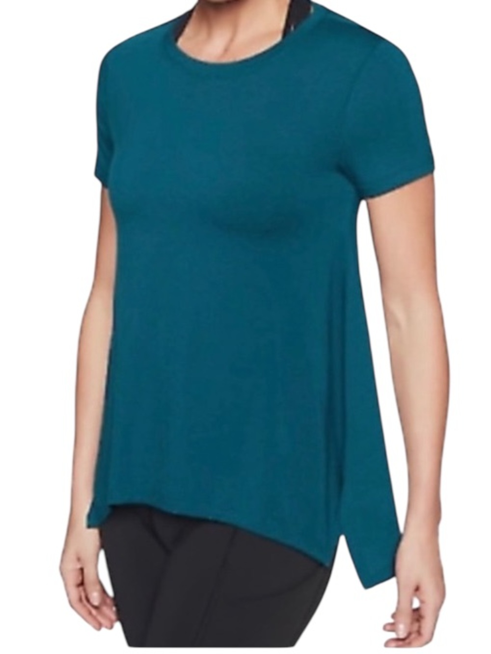 Athleta NWT Women’s Essence Handkerchief Hem T-Shirt Short Sleeve Teal Size M